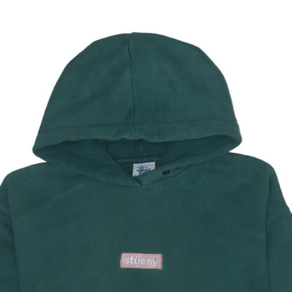 Stussy Men's Green Pullover Hoodie Size M Cotton Streetwear