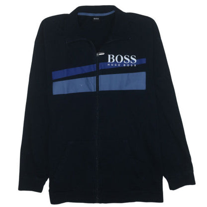 Hugo Boss Men's Black 2XL Track Jacket Full Zip Lightweight Cotton Blend
