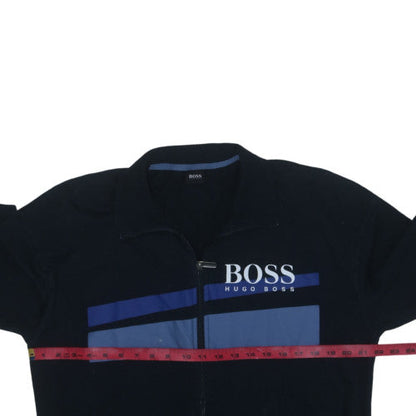 Hugo Boss Men's Black 2XL Track Jacket Full Zip Lightweight Cotton Blend