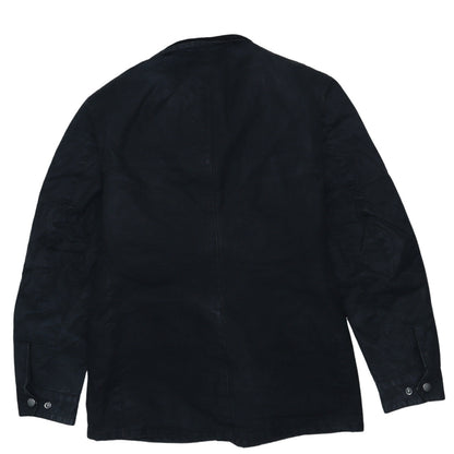 Barbour International Men's Black Waxed Cotton Motorcycle Jacket Size S