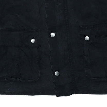 Barbour International Men's Black Waxed Cotton Motorcycle Jacket Size S