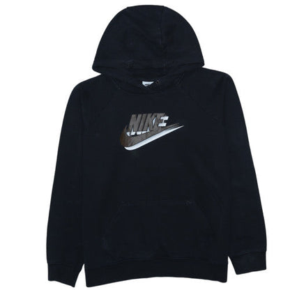 Nike Womens Black Pullover Hoodie Large Logo Print Sweatshirt