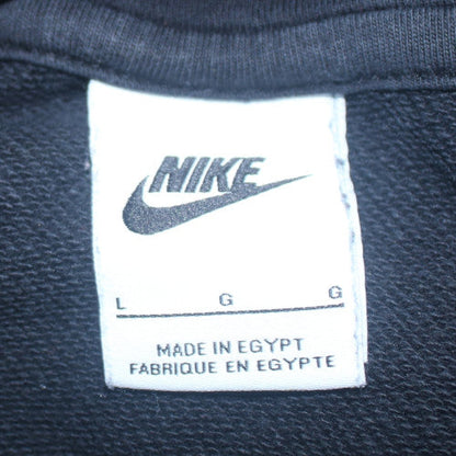 Nike Womens Black Pullover Hoodie Large Logo Print Sweatshirt
