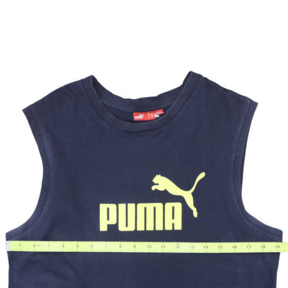 Puma Men's Blue Sleeveless Crew Neck Sports Casual Top Size L
