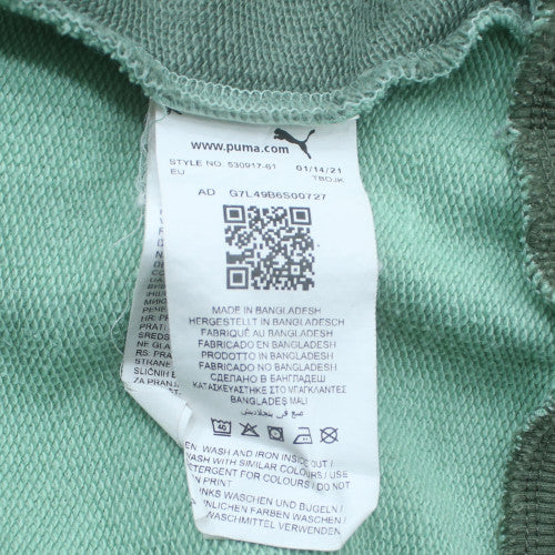 Puma Men's Green Colour Block Pullover Hoodie Size M