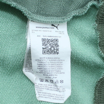 Puma Men's Green Colour Block Pullover Hoodie Size M