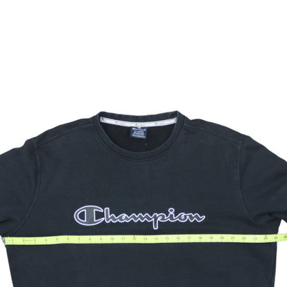 Champion Men's Black XL Pullover Sweatshirt Logo Crew Neck