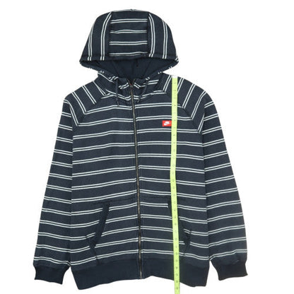 Nike Men's Navy Striped Full Zip Hoodie XXL Cotton Casual