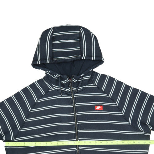 Nike Men's Navy Striped Full Zip Hoodie XXL Cotton Casual