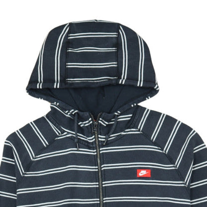 Nike Men's Navy Striped Full Zip Hoodie XXL Cotton Casual