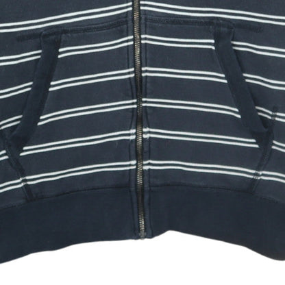 Nike Men's Navy Striped Full Zip Hoodie XXL Cotton Casual