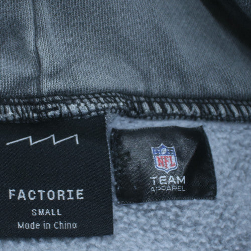 Factorie Men’s Grey Raiders Pullover Hoodie Small Fleece Logo Top
