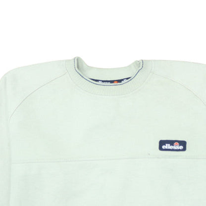 Ellesse Men's Green Pullover Sweatshirt M Crew Neck Fleece Logo