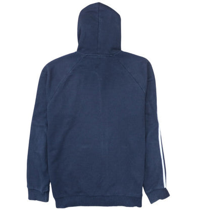 Adidas Men's Blue Full Zip Hoodie Size L Sports Fleece Sweatshirt