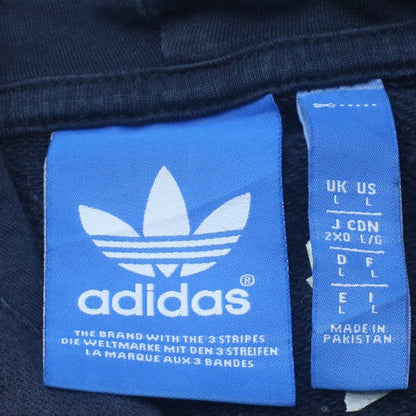 Adidas Men's Blue Full Zip Hoodie Size L Sports Fleece Sweatshirt
