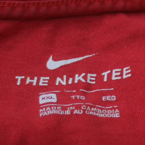 Nike Men's Red 2XL Cotton Crew Neck Short Sleeve T-Shirt