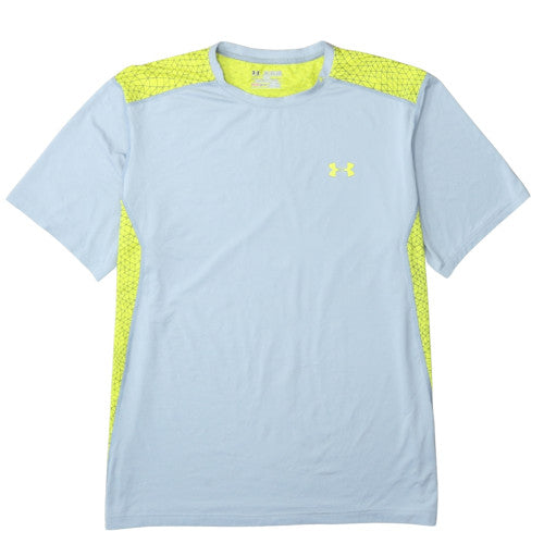 Under Armour Men Blue 2XL Fitted HeatGear Short Sleeve Gym T-Shirt