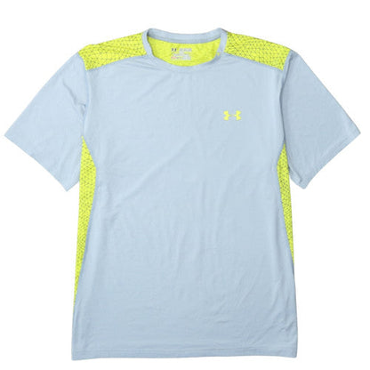 Under Armour Men Blue 2XL Fitted HeatGear Short Sleeve Gym T-Shirt
