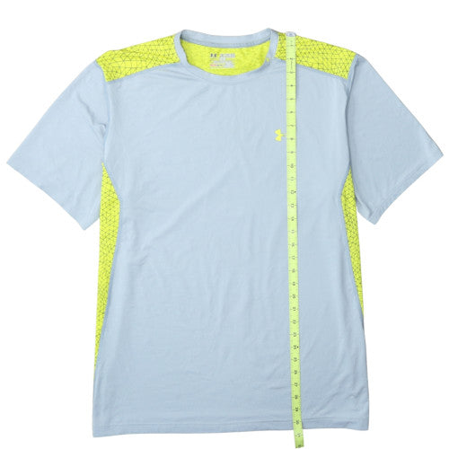 Under Armour Men Blue 2XL Fitted HeatGear Short Sleeve Gym T-Shirt