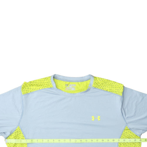 Under Armour Men Blue 2XL Fitted HeatGear Short Sleeve Gym T-Shirt