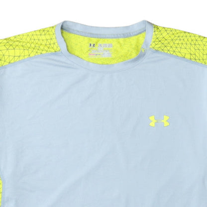Under Armour Men Blue 2XL Fitted HeatGear Short Sleeve Gym T-Shirt