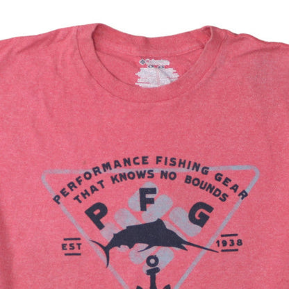 Columbia Men’s Red PFG Graphic Short Sleeve Cotton T-Shirt XL
