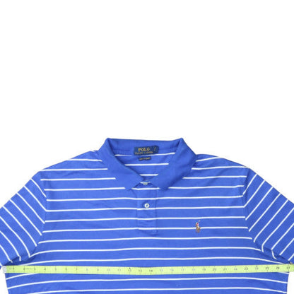 Ralph Lauren Men's Blue Striped Pima Cotton Polo Shirt 2XL