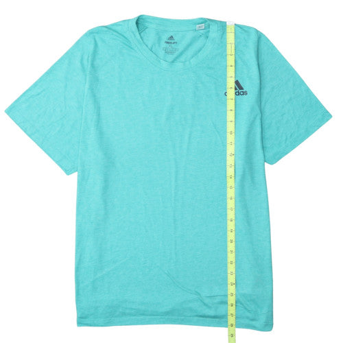 Adidas Men's Aqua Blue Freelift Aeroready Crew Neck T-Shirt XL