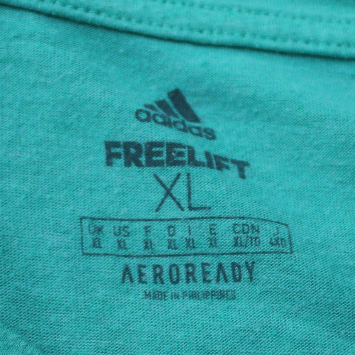 Adidas Men's Aqua Blue Freelift Aeroready Crew Neck T-Shirt XL