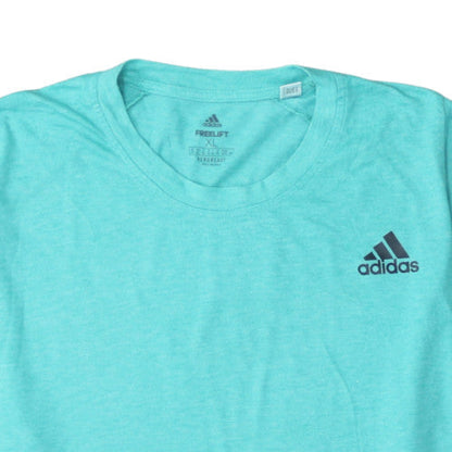 Adidas Men's Aqua Blue Freelift Aeroready Crew Neck T-Shirt XL