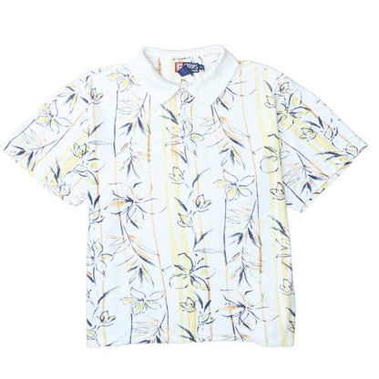 Chaps Ralph Lauren Men's Blue Floral Short Sleeve Polo Shirt XXL
