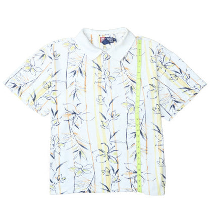 Chaps Ralph Lauren Men's Blue Floral Short Sleeve Polo Shirt XXL