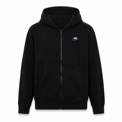 Nike Men's Black Full Zip Hoodie M Fleece Pockets Sportswear