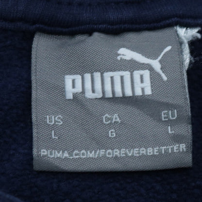 Puma Men’s Blue Pullover Hoodie L Regular Fit Fleece Sweatshirt