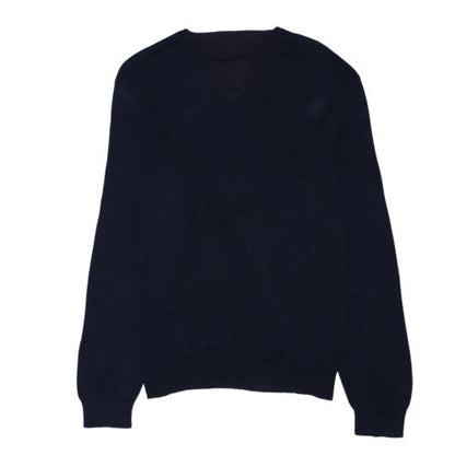 Polo Ralph Lauren Men's Blue V-Neck Cotton Jumper Size M