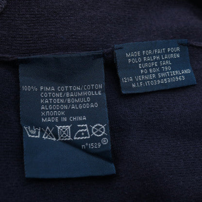 Polo Ralph Lauren Men's Blue V-Neck Cotton Jumper Size M