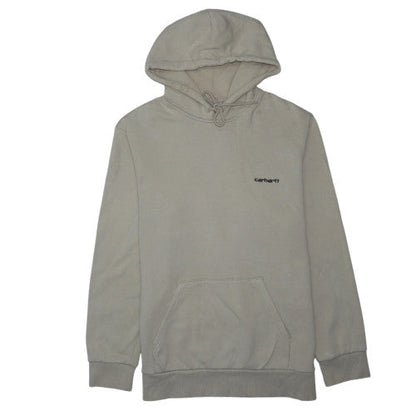 Carhartt Mens Beige XL Pullover Hoodie Embroidered Logo Fleece