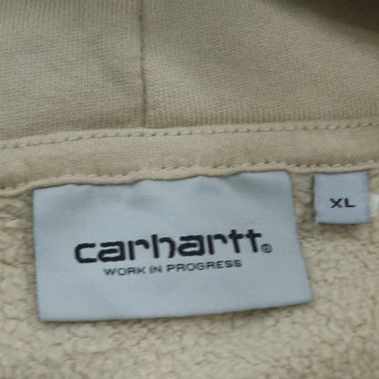 Carhartt Mens Beige XL Pullover Hoodie Embroidered Logo Fleece