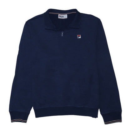 Fila Mens Navy Blue XXL 1/2 Zip Basic Jacket Cotton Pullover