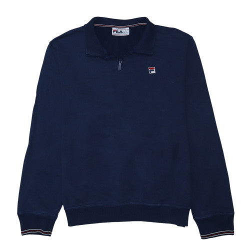 Fila Mens Navy Blue XXL 1/2 Zip Basic Jacket Cotton Pullover