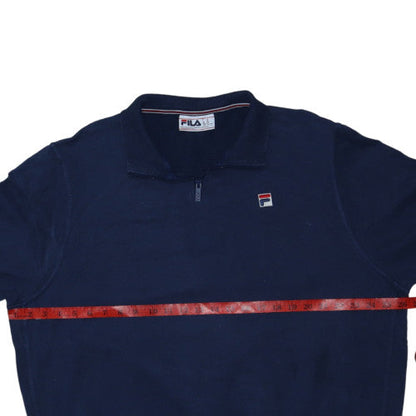 Fila Mens Navy Blue XXL 1/2 Zip Basic Jacket Cotton Pullover