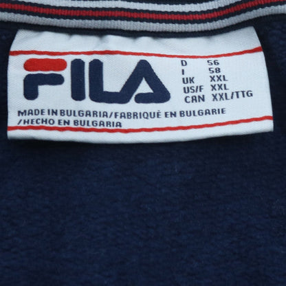 Fila Mens Navy Blue XXL 1/2 Zip Basic Jacket Cotton Pullover
