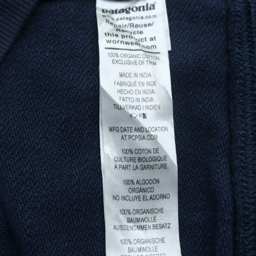 Patagonia Men's Navy Sweatshirt L Regular Fit Organic Cotton Pullover