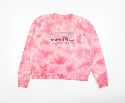 Vans Womens Pink Tie-Dye Pullover Sweatshirt Small Classic Fit