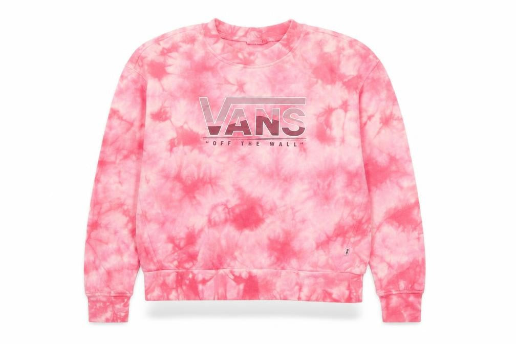Vans Womens Pink Tie-Dye Pullover Sweatshirt Small Classic Fit