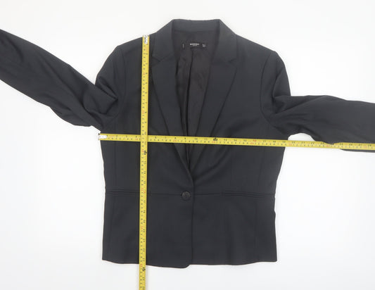 Mango Women Black Tailored Single-Breasted Blazer Size 14