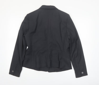 Mango Women Black Tailored Single-Breasted Blazer Size 14