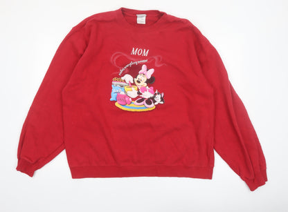 Disney Store Women's Red XL Minnie Mouse Mom Sweatshirt