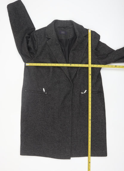 Marks and Spencer Womens Grey Wool Blend Long Overcoat Size 16