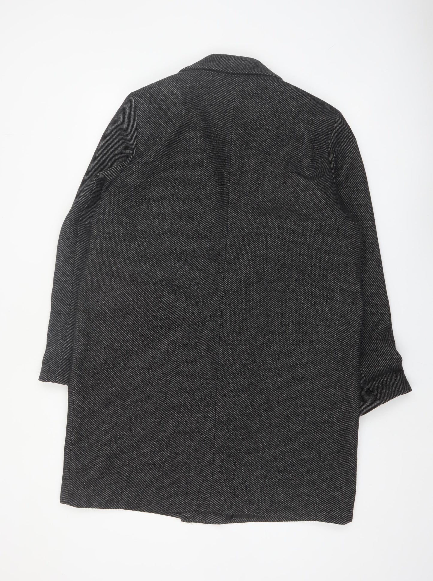 Marks and Spencer Womens Grey Wool Blend Long Overcoat Size 16